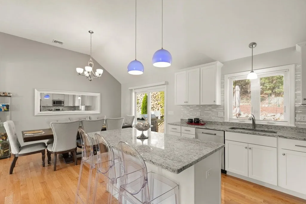 Modern kitchen with granite island