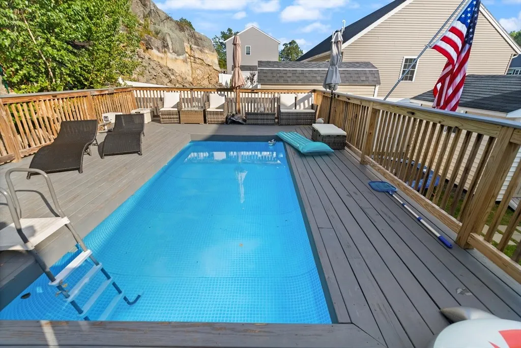 Private heated pool with spacious deck
